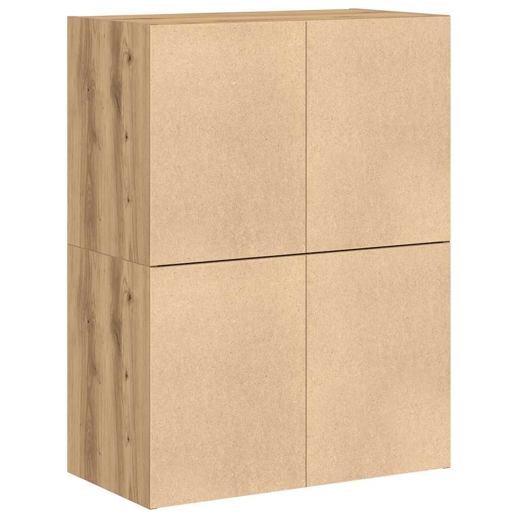 Kasten met 2 lades 2st 60x31x40cm bewerkt hout artisanaal eiken - AllerleiShop