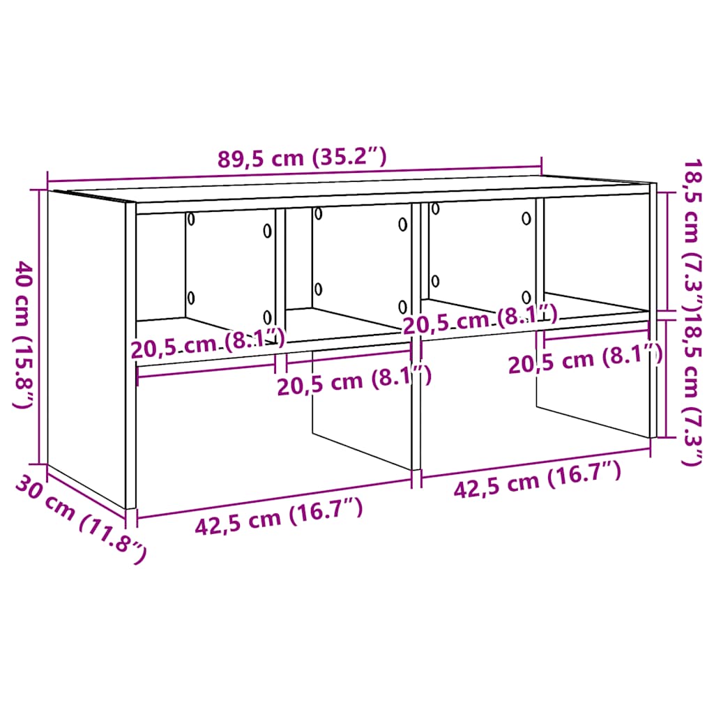 Schoenenrek stapelbaar 89,5x30x40 cm wit - AllerleiShop