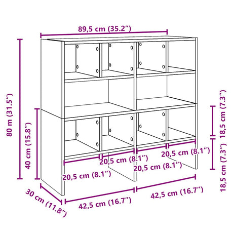 Schoenenrekken 2 st stapelbaar 89,5x30x40 cm sonoma eikenkleur - AllerleiShop