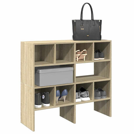 Schoenenrekken 2 st stapelbaar 89,5x30x40 cm sonoma eikenkleur - AllerleiShop