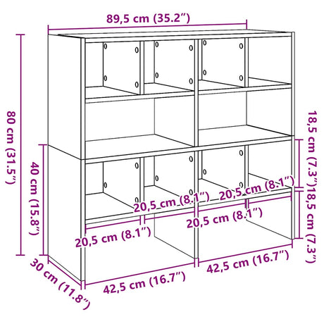 Schoenenrekken 2 st stapelbaar 89,5x30x40 cm gerookt eikenkleur - AllerleiShop