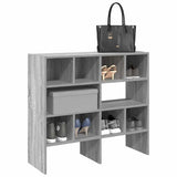 Schoenenrekken 2 st stapelbaar 89,5x30x40 cm grijs sonoma eiken - AllerleiShop