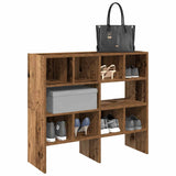 Schoenenrekken 2 st stapelbaar 89,5x30x40 cm oud houtkleurig - AllerleiShop