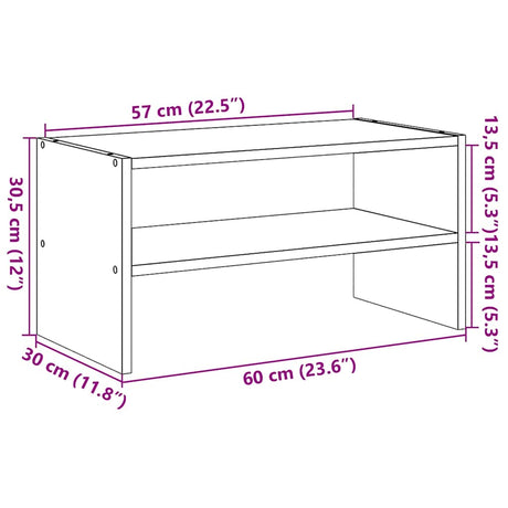 Schoenenrek stapelbaar 60x30x30,5 cm sonoma eikenkleurig - AllerleiShop