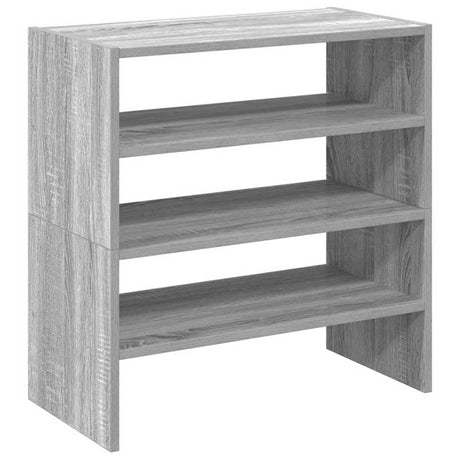 Schoenenrekken 2 st stapelbaar 60x30x30,5 cm grijs sonoma eiken - AllerleiShop