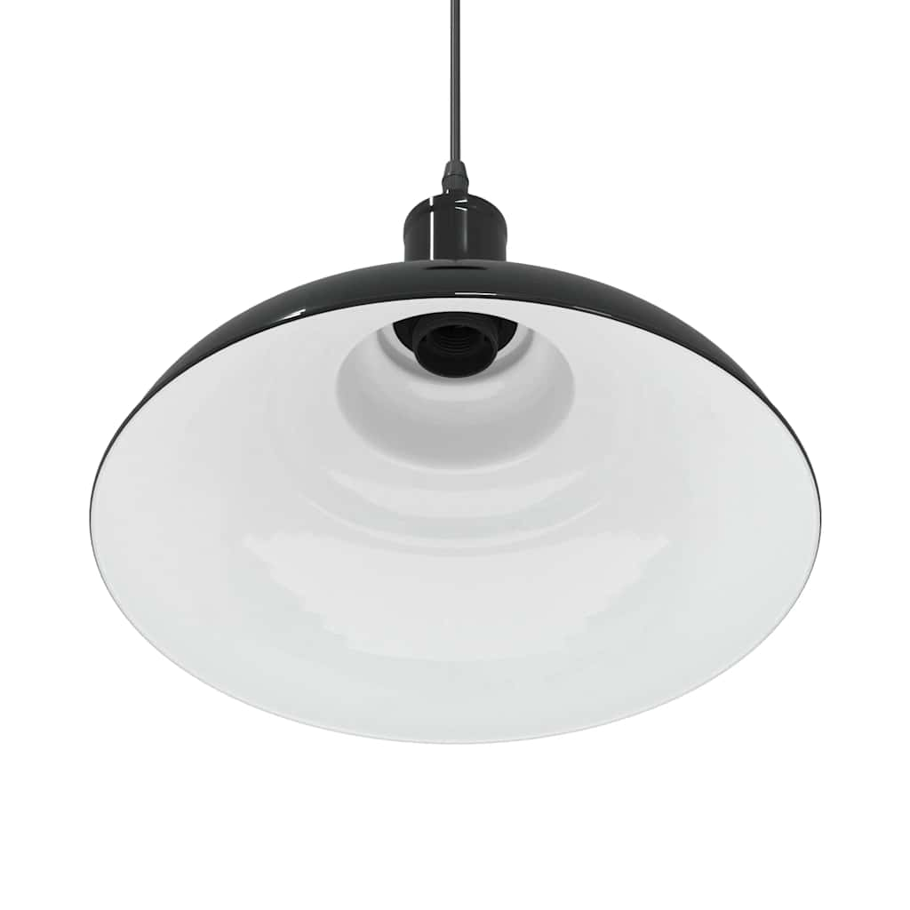 Hanglamp in hoogte verstelbaar E27 Ø31 cm metaal glanzend zwart