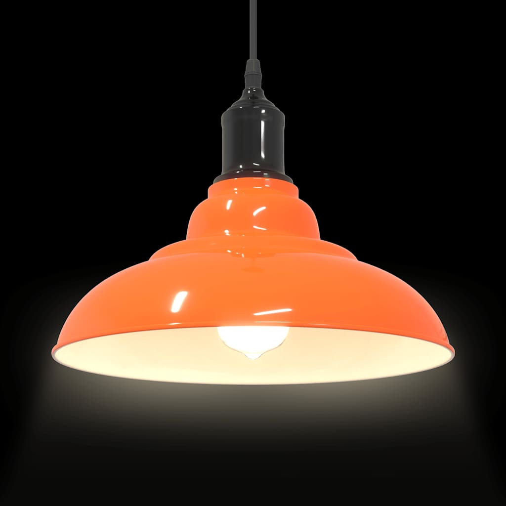 Hanglamp in hoogte verstelbaar E27 Ø31cm metaal glanzend oranje