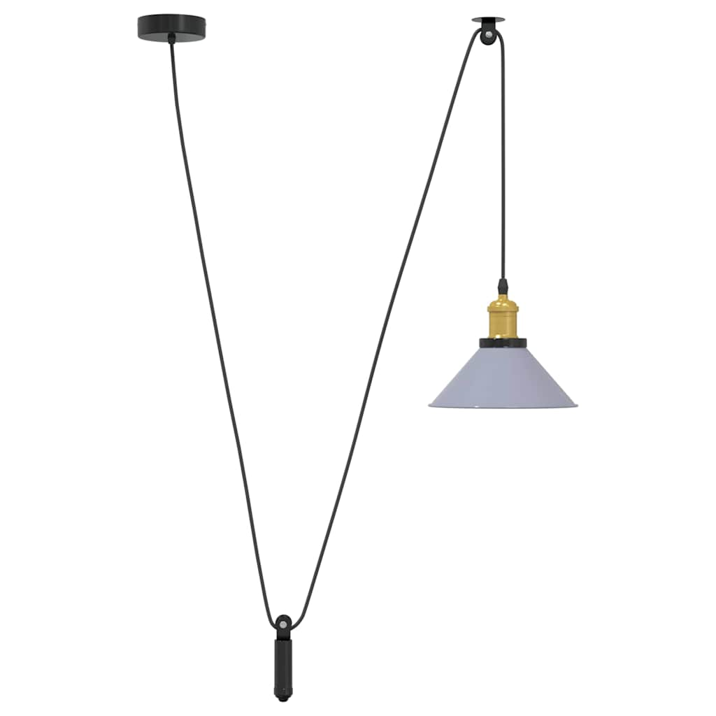 Hanglamp in hoogte verstelbaar E27 Ø22 cm metaal glanzend grijs