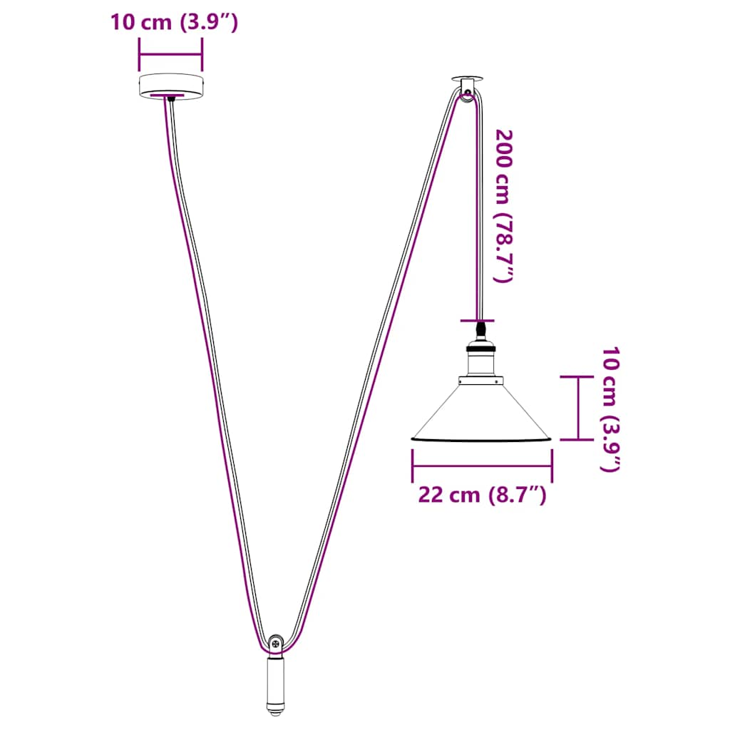 Hanglamp in hoogte verstelbaar E27 Ø22 cm metaal glanzend grijs