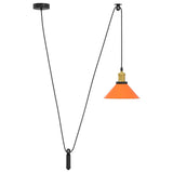 Hanglamp in hoogte verstelbaar E27 Ø22cm metaal glanzend oranje