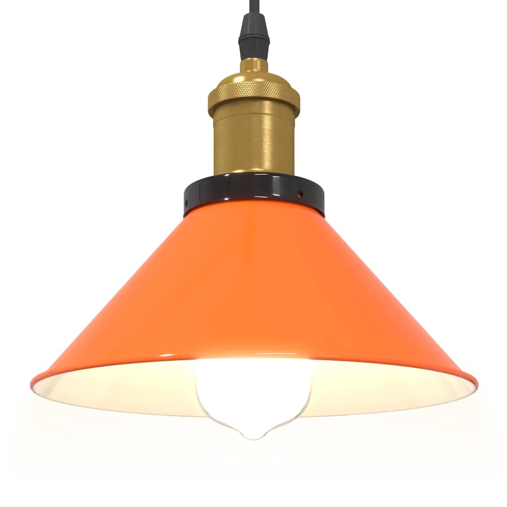 Hanglamp in hoogte verstelbaar E27 Ø22cm metaal glanzend oranje