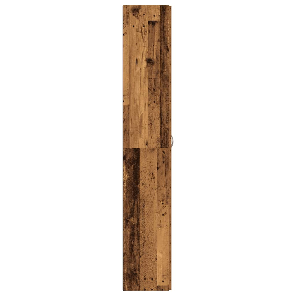 Hoge kast 60x32x190 cm bewerkt hout oud houtkleurig - AllerleiShop