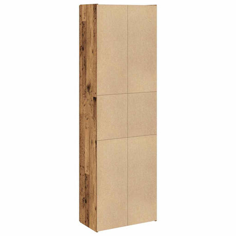 Hoge kast 60x32x190 cm bewerkt hout oud houtkleurig - AllerleiShop