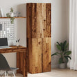 Hoge kast 60x32x190 cm bewerkt hout oud houtkleurig - AllerleiShop