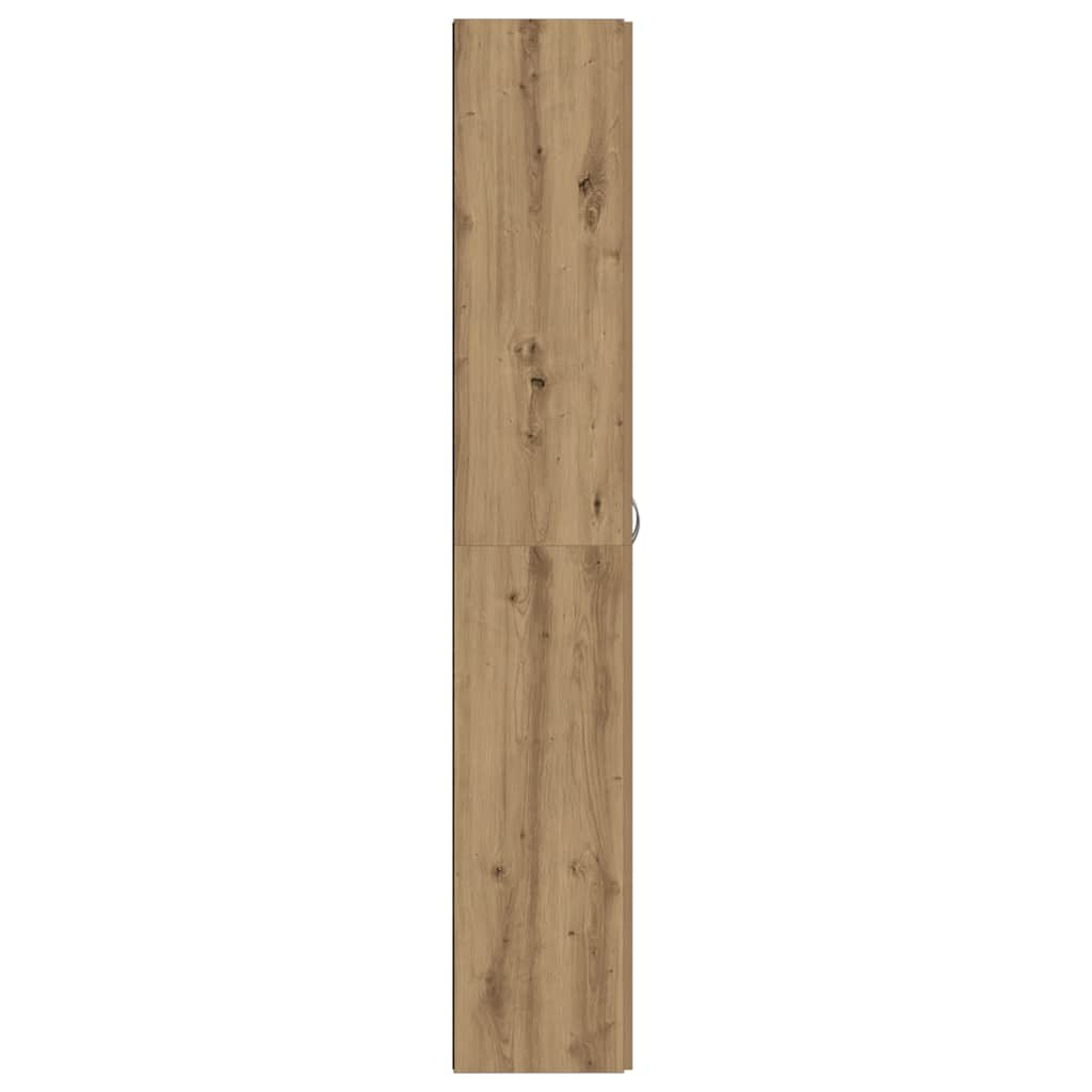 Hoge kast 60x32x190 cm bewerkt hout artisanaal eikenkleur - AllerleiShop