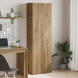 Hoge kast 60x32x190 cm bewerkt hout artisanaal eikenkleur - AllerleiShop