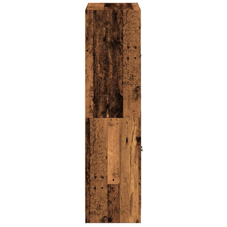 Hoge kast met deuren 68x37x142 cm bewerkt hout oud houtkleurig - AllerleiShop