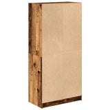 Hoge kast met deuren 68x37x142 cm bewerkt hout oud houtkleurig - AllerleiShop