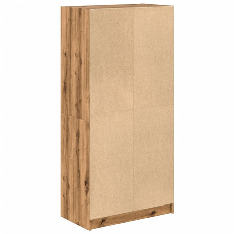 Hoge kast met deuren 68x37x142 cm bewerkt hout artisanaal eiken - AllerleiShop