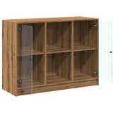 Dressoir 102x37x75,5 cm bewerkt hout artisanaal eikenkleurig - AllerleiShop