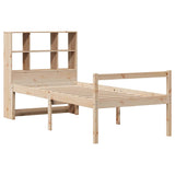 Bed met boekenkast zonder matras massief grenenhout 90x200 cm