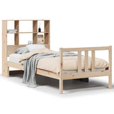 Bed met boekenkast zonder matras massief grenenhout 90x190 cm