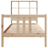 Bed met boekenkast zonder matras massief grenenhout 90x190 cm