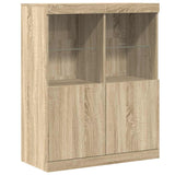 Dressoir 81x37x100 cm bewerkt hout sonoma eikenkleurig