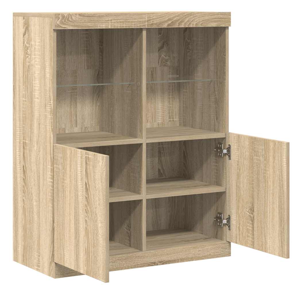 Dressoir 81x37x100 cm bewerkt hout sonoma eikenkleurig