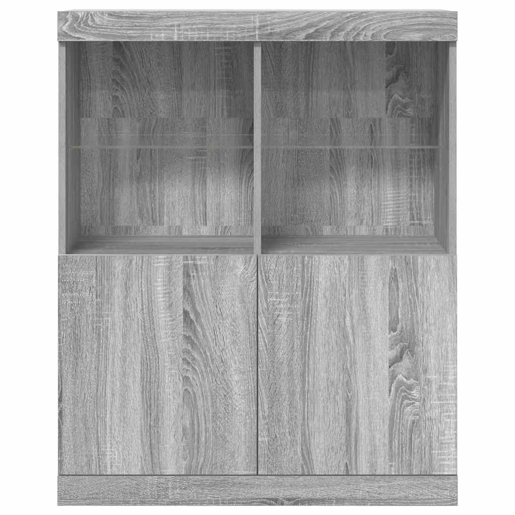 Dressoir 81x37x100 cm bewerkt hout grijs sonoma eikenkleurig