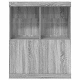 Dressoir 81x37x100 cm bewerkt hout grijs sonoma eikenkleurig