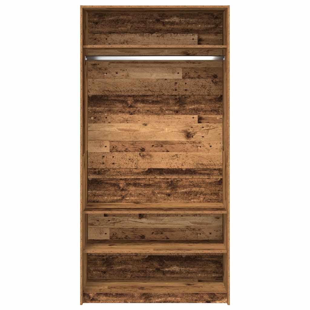 Kledingkast 100x50x200 cm bewerkt hout oud hout