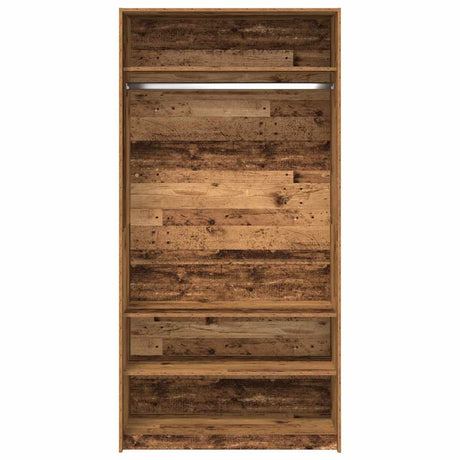 Kledingkast 100x50x200 cm bewerkt hout oud hout - AllerleiShop