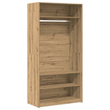 Kledingkast 100x50x200 cm bewerkt hout artisanaal eikenkleurig - AllerleiShop