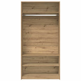 Kledingkast 100x50x200 cm bewerkt hout artisanaal eikenkleurig - AllerleiShop