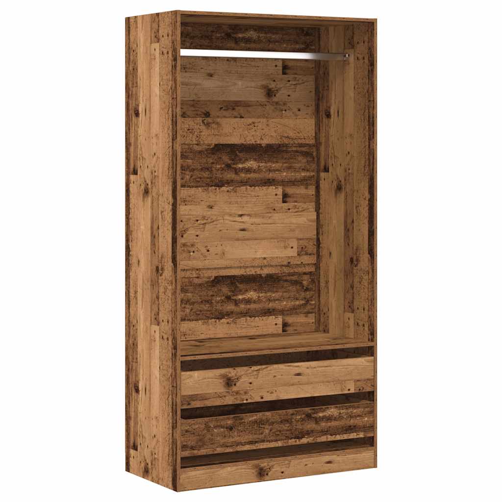 Kledingkast 100x50x200 cm bewerkt hout oud hout - AllerleiShop