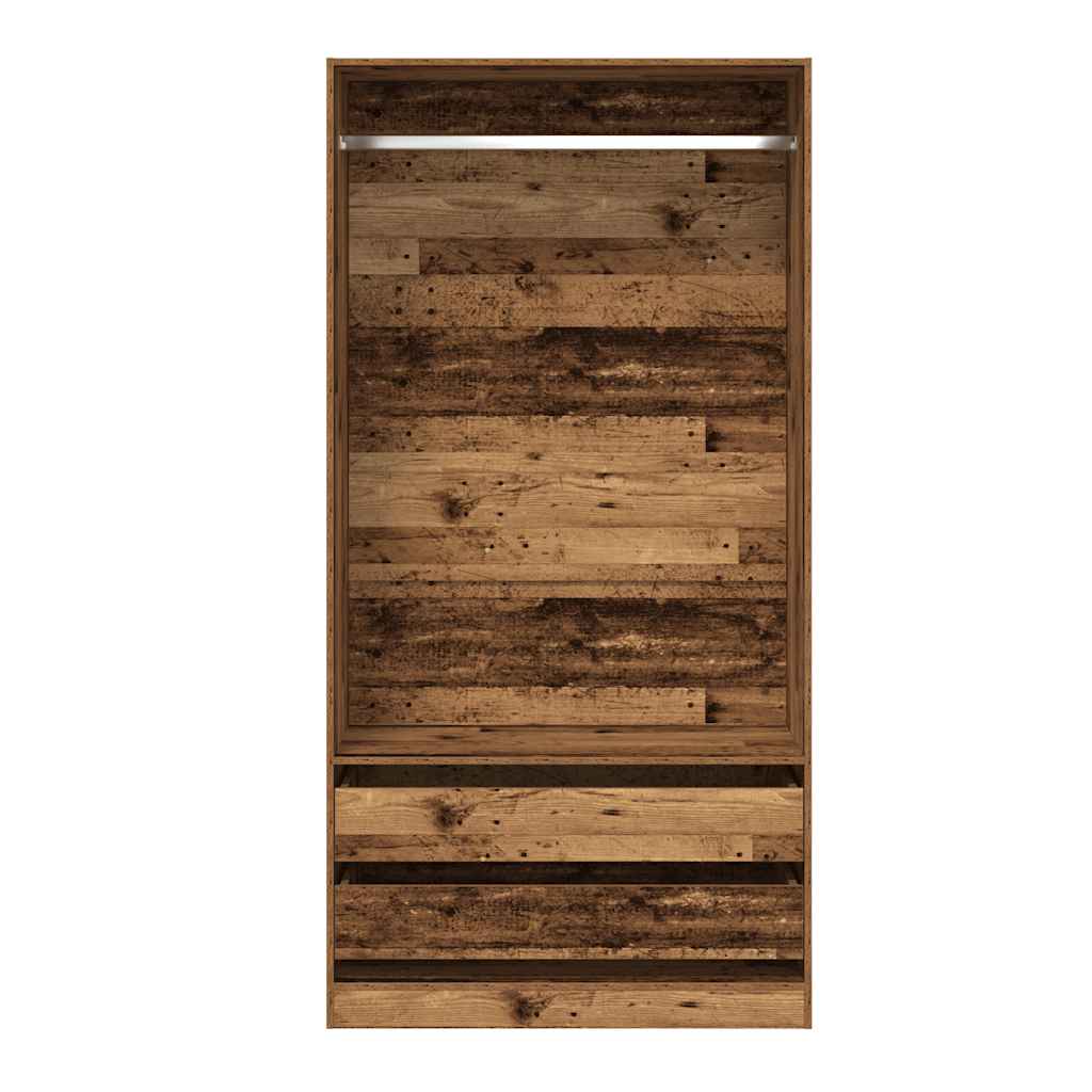 Kledingkast 100x50x200 cm bewerkt hout oud hout - AllerleiShop