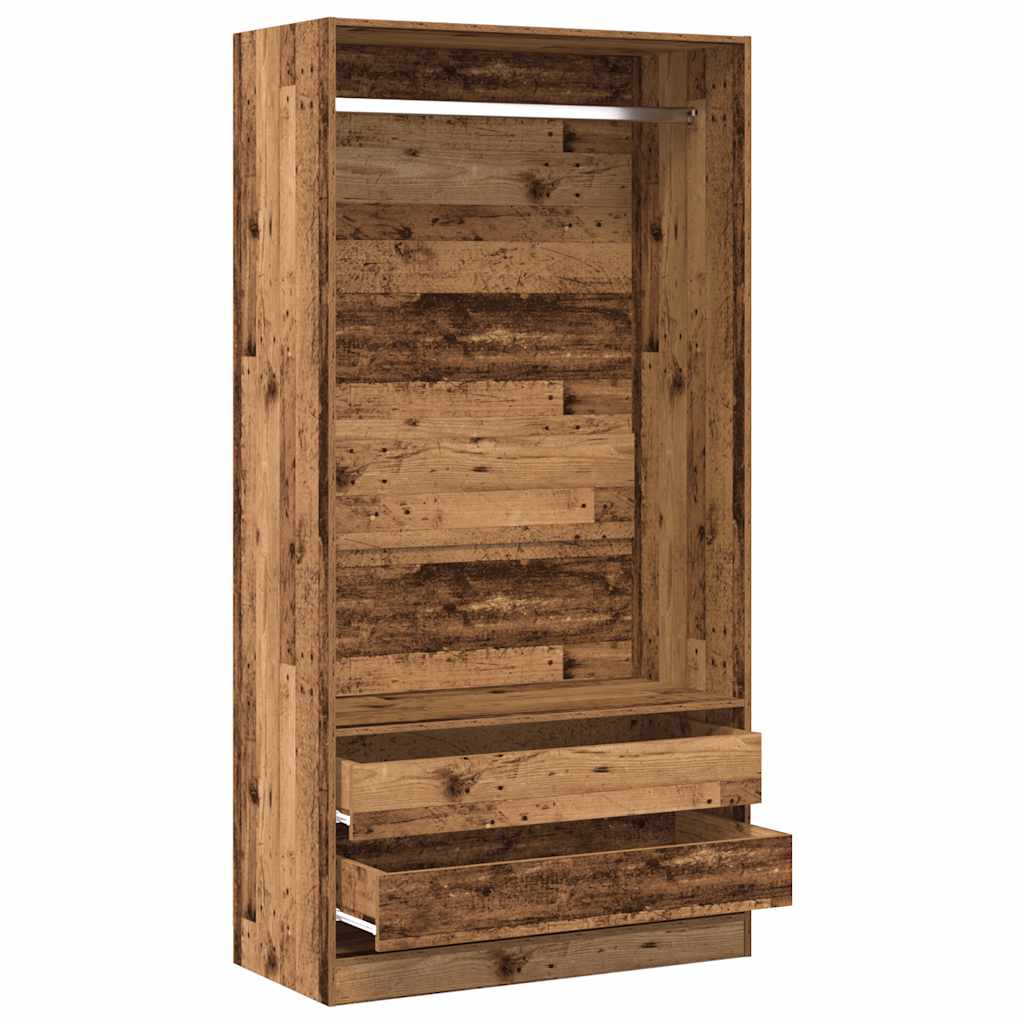 Kledingkast 100x50x200 cm bewerkt hout oud hout - AllerleiShop