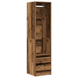 Kledingkast 50x50x200 cm bewerkt hout oud hout - AllerleiShop