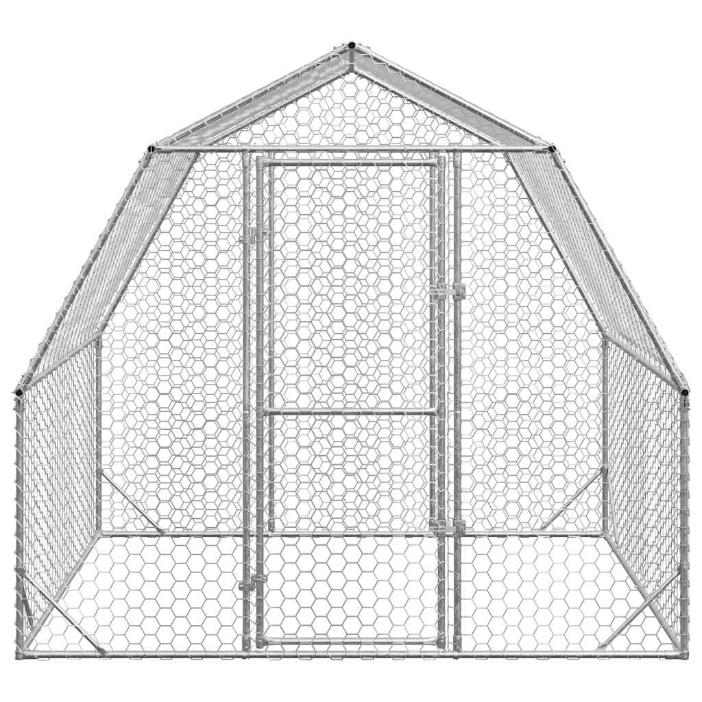 Kippenren 2,5x2x2,25 m gegalvaniseerd staal