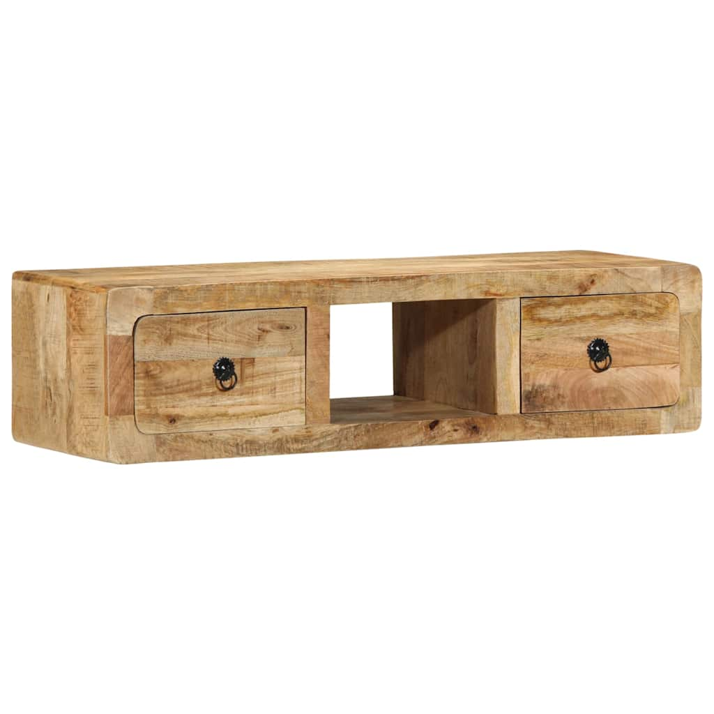 Tv-wandmeubel 100x32x25 cm massief hout ruw mangohout