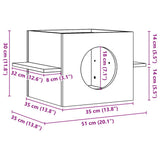 Kattenhuis 51x35x30 cm massief grenenhout