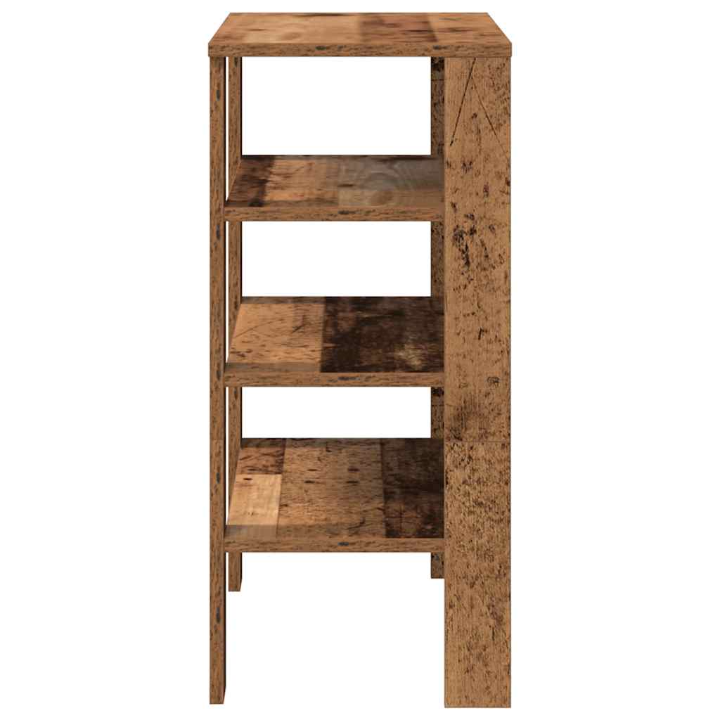 Schoenenrek 61x32x70 cm bewerkt hout oud houtkleurig - AllerleiShop