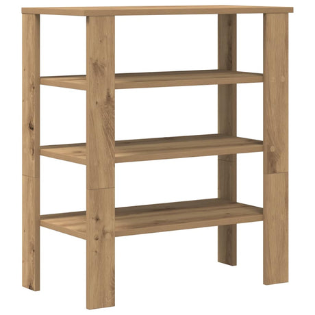 Schoenenrek 61x32x70 cm bewerkt hout artisanaal eikenkleur - AllerleiShop