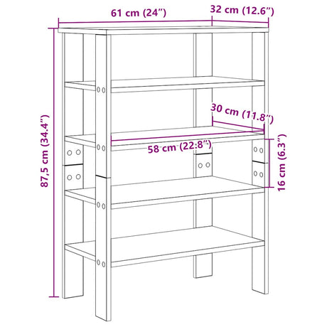 Schoenenrek 61x32x87,5 cm bewerkt hout zwart - AllerleiShop