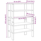 Schoenenrek 61x32x87,5 cm bewerkt hout betongrijs - AllerleiShop