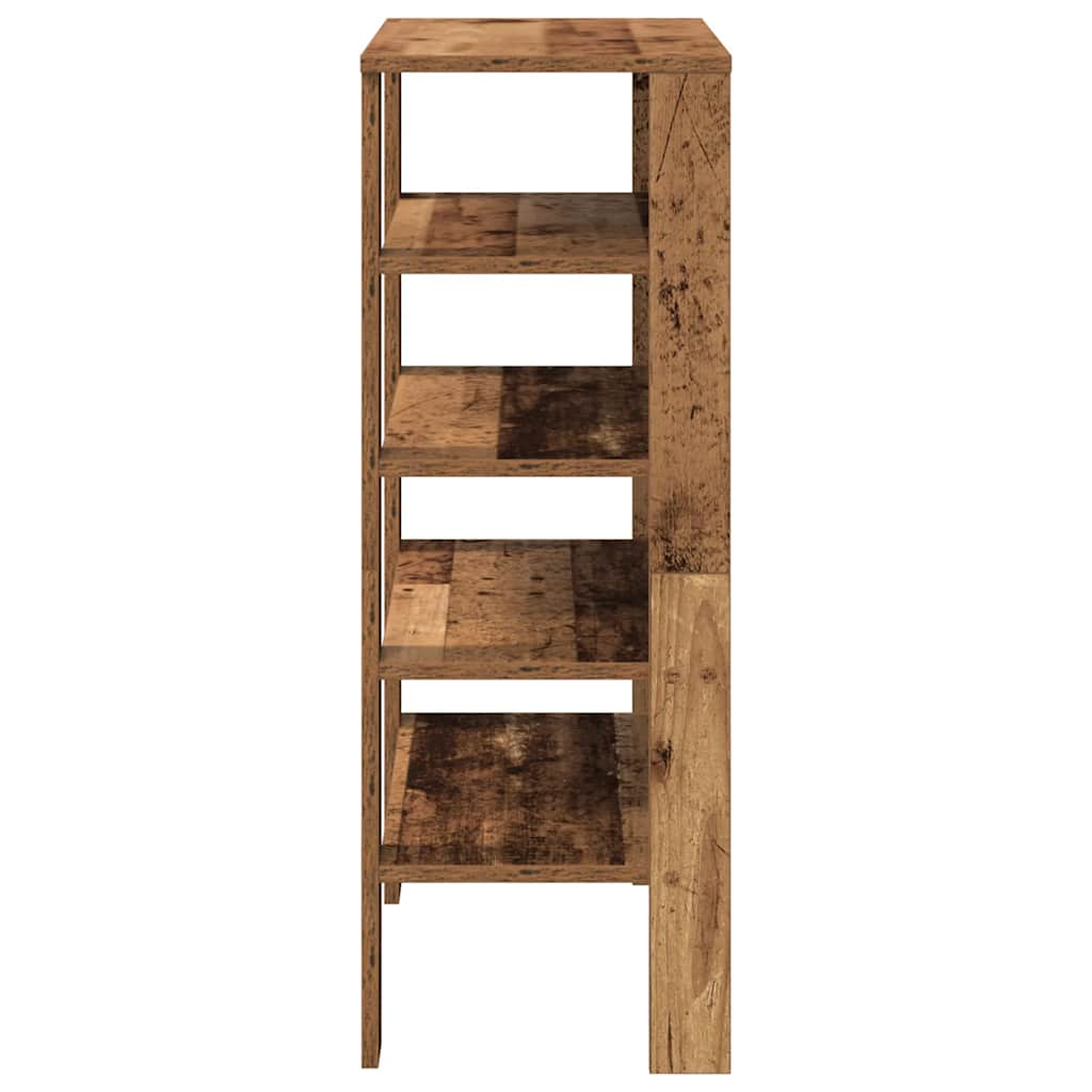 Schoenenrek 61x32x87,5 cm bewerkt hout oud houtkleurig - AllerleiShop