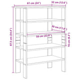 Schoenenrek 61x32x87,5 cm bewerkt hout oud houtkleurig - AllerleiShop