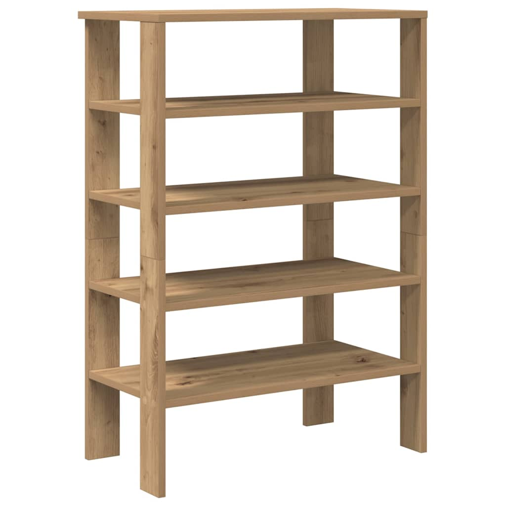 Schoenenrek 61x32x87,5 cm bewerkt hout artisanaal eikenkleur - AllerleiShop