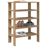 Schoenenrek 61x32x87,5 cm bewerkt hout artisanaal eikenkleur - AllerleiShop